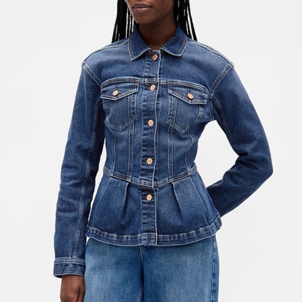 NWOT Gap Denim Peplum Jacket